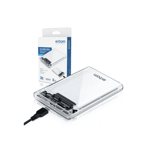 Case HD 2.5 e SSD SATA Notebook Externo 3.0 Exbom