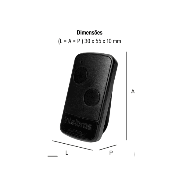 Controle Remoto Automatizador 2 Botões Intelbras EP 02 Preto