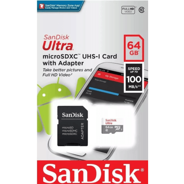 Cartão de Memoria 64GB Classe 10 SanDisk
