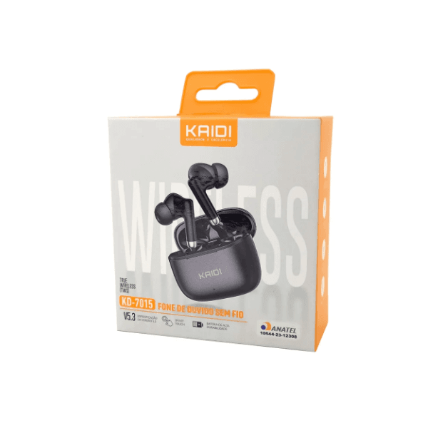 Fone de Ouvido Bluetooth KAIDI KD-7015 Sem Fio - Preto