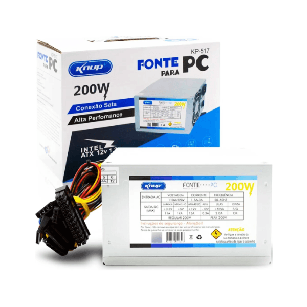 Fonte ATX Knup 200W KP-517