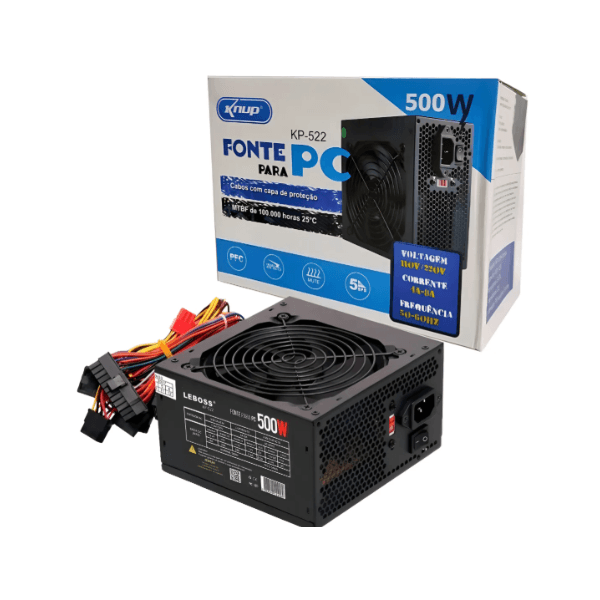 Fonte ATX 500W KP-522 - PRETO