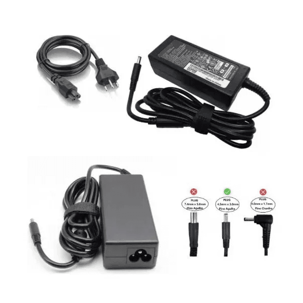 Fonte para Notebook Dell Ultra 19.5v 65w - Pino Fino Com Agulha 4,5mm x 3mm