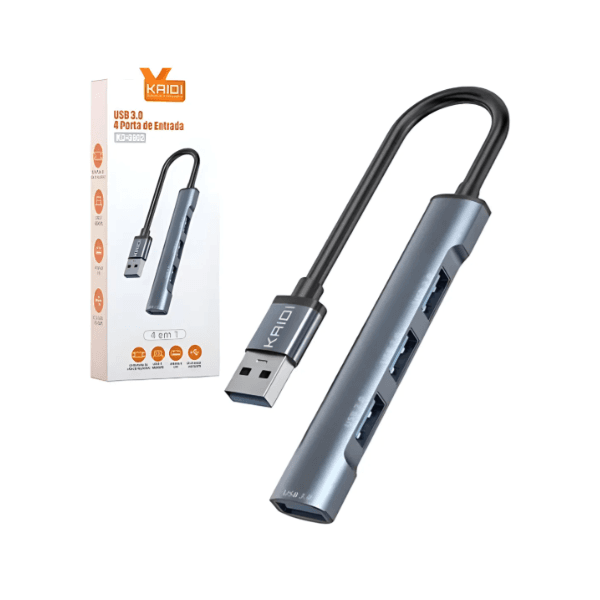 HUB USB Tipo-C 4 Portas 3.0 - KD-3801 KAIDI