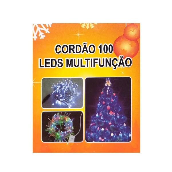 Pisca-Pisca 100 leds multifunção 9M 110V (Branco Frio)