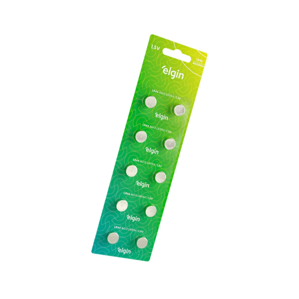 Bateria LR44 1,5V Elgin - Cartela com 10un.