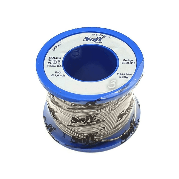 Solda em fio Soft 1.00mm - Carretel com 200g.