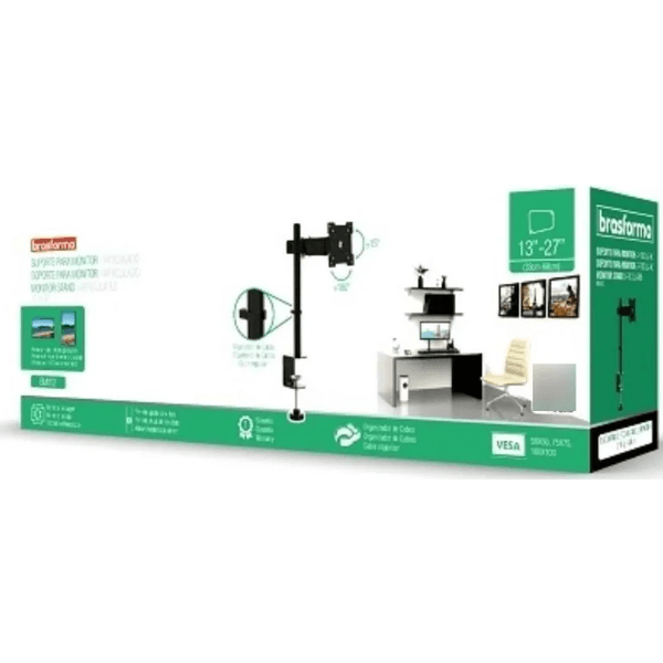 Suporte Articulado para Monitor de 13'' a 27'' BM812 Brasforma