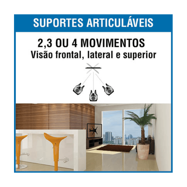 Suporte para TV Articulado de 37'' A 85'' SBRP2445 Brasforma