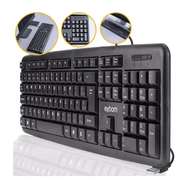 Teclado Para Computador/Notebook Usb C/Fio BK-102 Exbom 