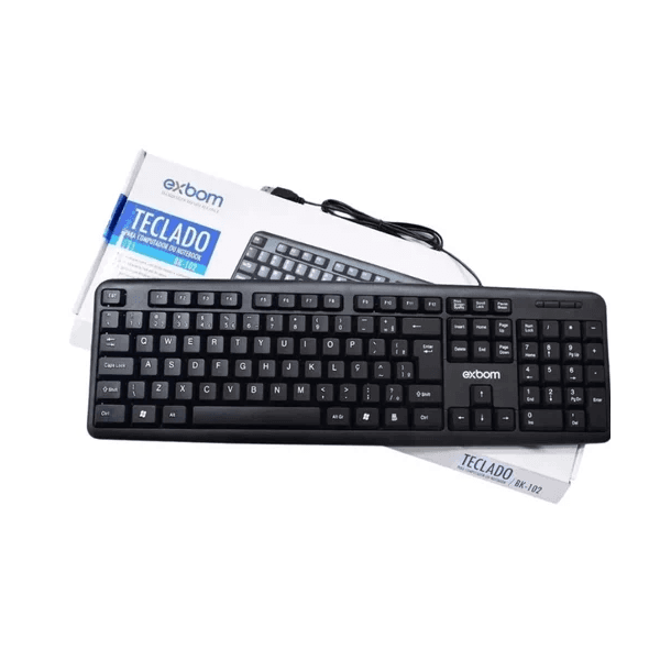 Teclado Para Computador/Notebook Usb C/Fio BK-102 Exbom 
