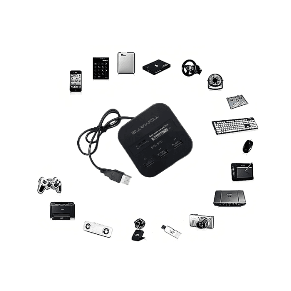 HUB USB 2.0 Leitor de Cartão 480Mbps MST-008 Tomate 