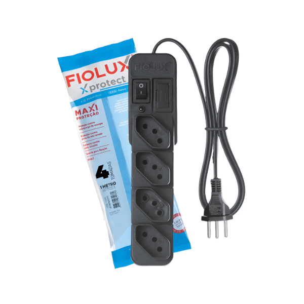 Filtro de Linha 4 Tomadas 1M Preto