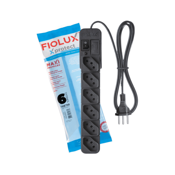 Filtro de Linha 6 Tomadas 1M Preto
