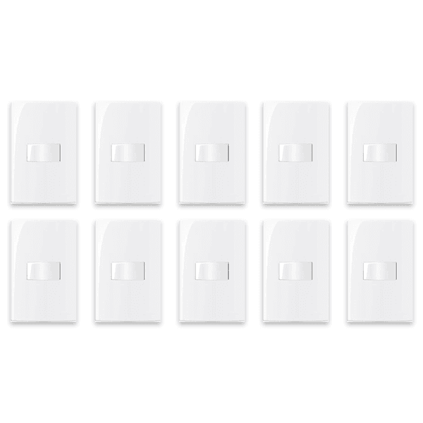 KIT 10 CONJUNTOS SLEEK DE 1 INTERRUPTOR SIMPLES