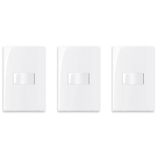 KIT 3 CONJUNTOS SLEEK DE 1 INTERRUPTOR SIMPLES