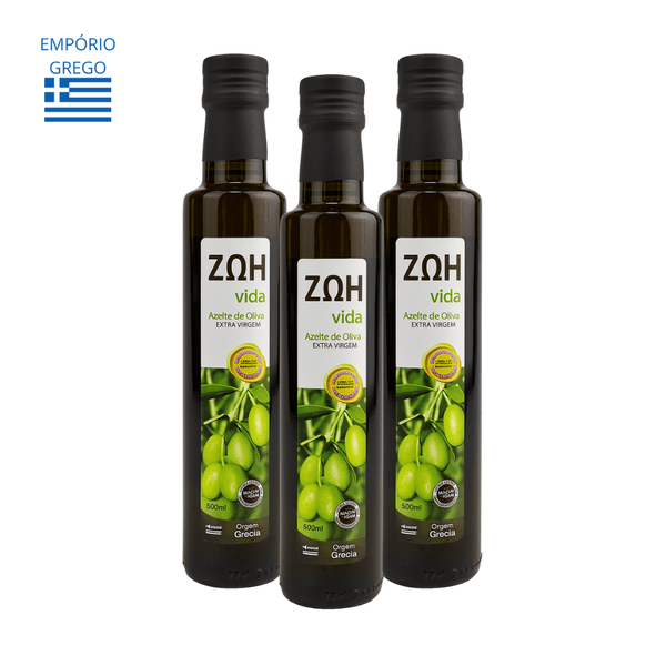 Azeite De Oliva 3 Uni. de 500ml (sai R$ 82,50 cada ) Extra Virgem Grego Zoh Vida