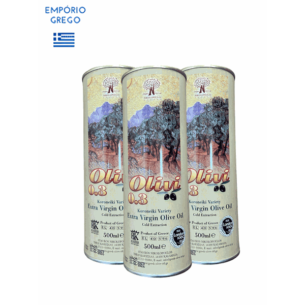 Azeite De Oliva 3 Latas de 500ml (sai R$ 85,00 cada ) Extra Virgem Grego Olivi