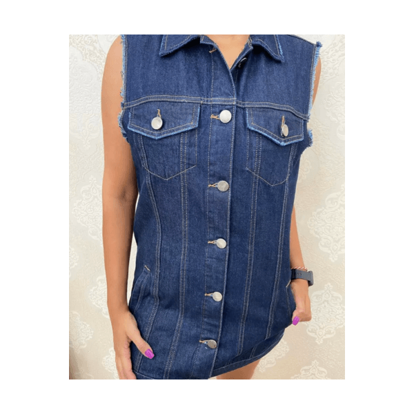 Looks Colete De CalÃ§a Jeans Colete Feminino Jeans Colete Jeans