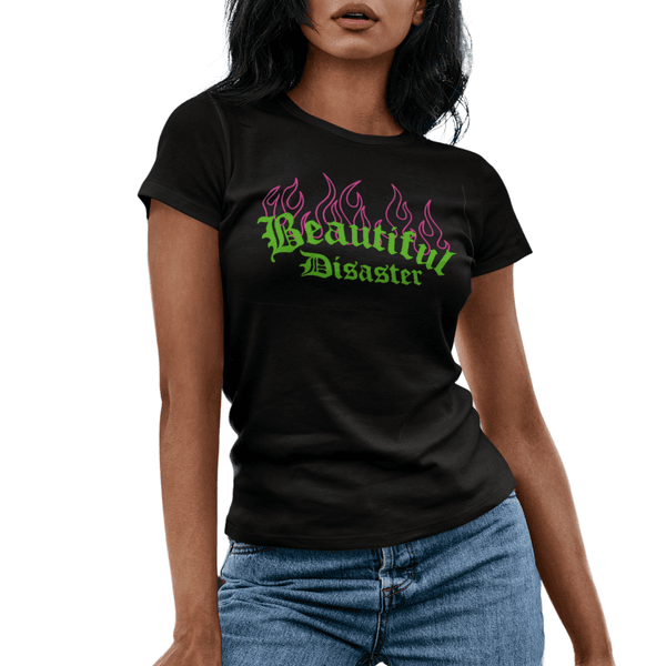 T-shirts Feminina Camiseta Baby Look Beautiful Disaster