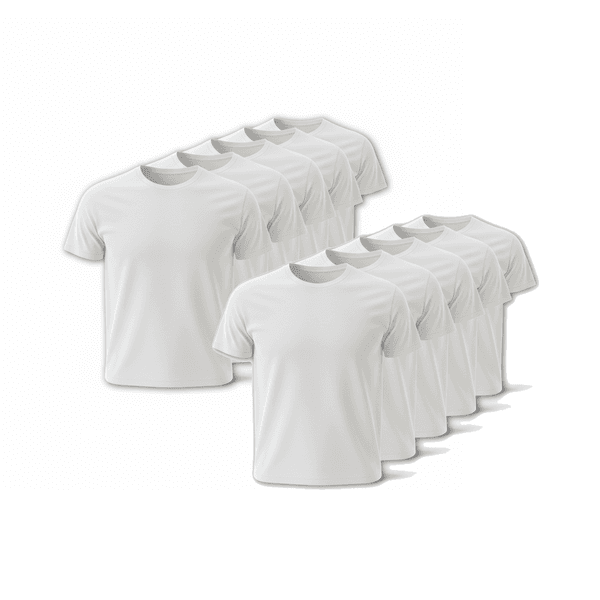 Kit 10 Camisetas Algodão Premium Branca