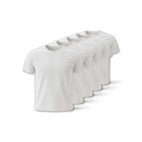Kit 5 Camisetas Algodão Premium Branca