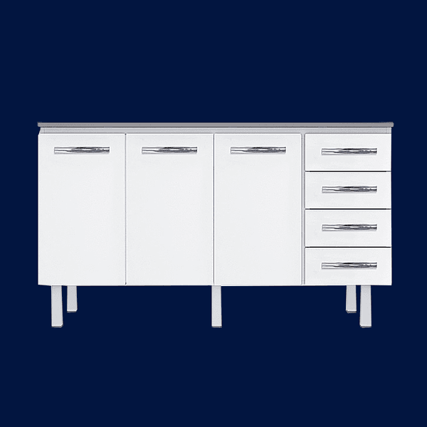 Armário Gabinete Para Cozinha Branco Vitralfer 1.50 metros 