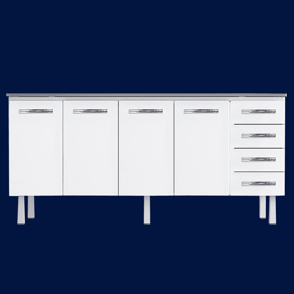 Armário Gabinete Para Cozinha Branco Vitralfer 2.00 metros 