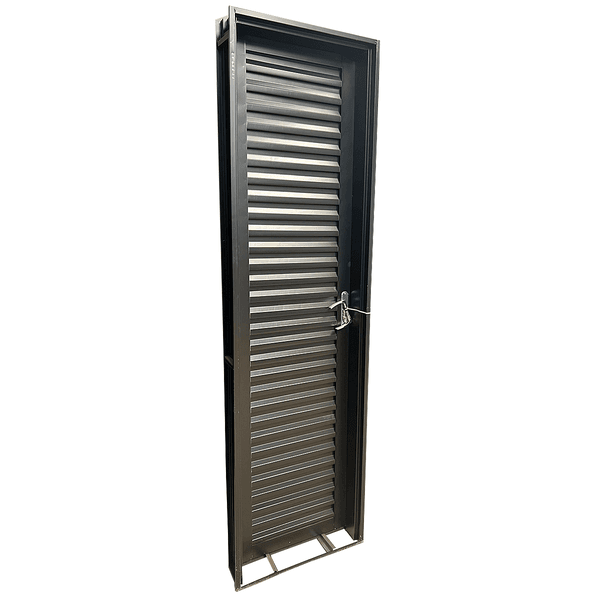 Porta De Aço Laminada Abertura Esquerda Cinza 210x60 Cm