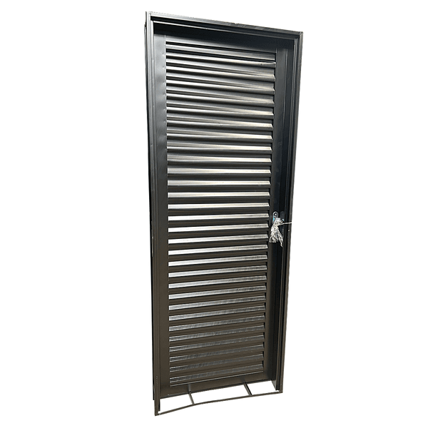 Porta De Aço Laminada Abertura Esquerda Cinza 210x80 Cm