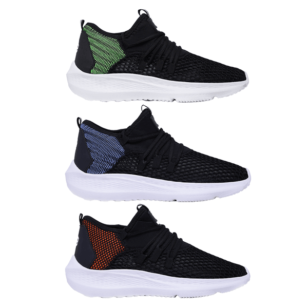 Kit 3 Pares de Tênis Ever Run - Azul / Verde / Laranja