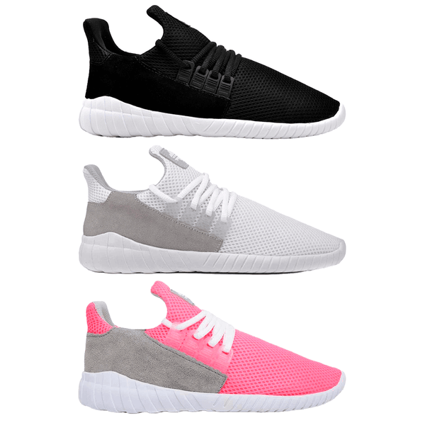 Kit 3 Pares de Tênis Kingston - Preto e Branco / Branco / Rosa
