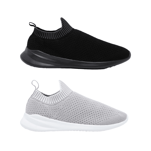 Kit 2 Pares de Tênis Meia - Preto / Cinza