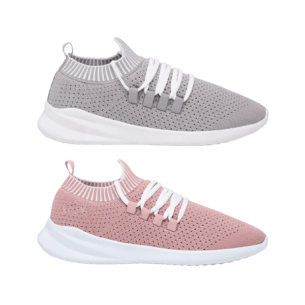 Kit 2 Pares de Tênis Tiggos - Cinza / Rosa