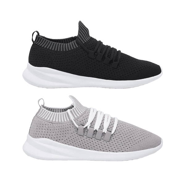 Kit 2 Pares de Tênis Tiggos - Preto e Branco / Cinza