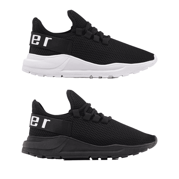 Kit 2 Pares de Tênis Turbo - Preto / Preto e Branco