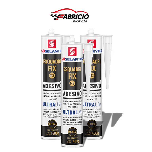 Kit 3 Cola Selante Silicone Esquadri Fix Ultra P Profissional 400g