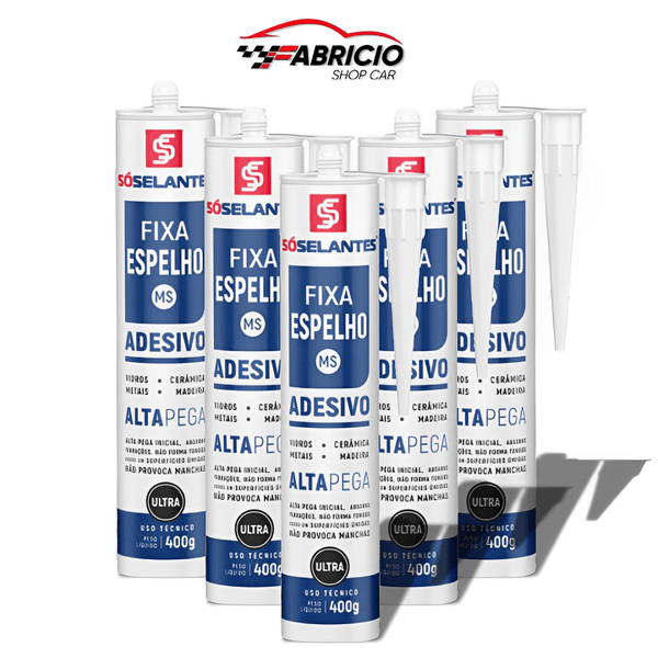 Kit 5 Cola Adesivo Silicone Fixação Vidros Espelhos Profissional Copia