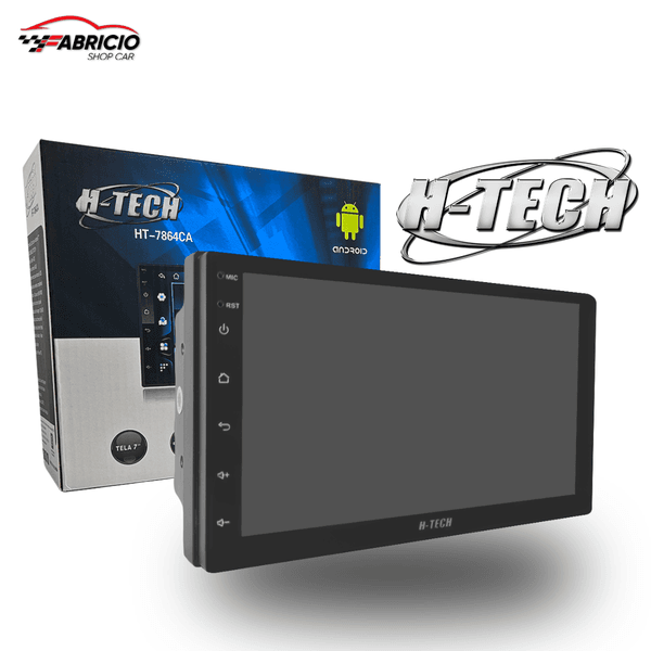MULTIMIDIA HTECH 2 DIN 7 POL ANDROID 4GB 64GB CarPlay e Android Auto