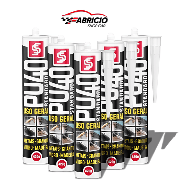 Kit 5 Selante Silicone Cola Uso Geral Pu40 Profissional Premium