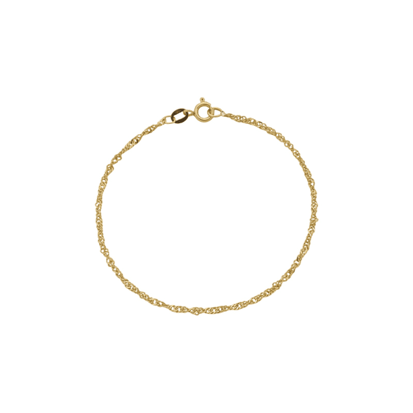Pulseira De Ouro 18k Singapura De 2mm Com 18cm
