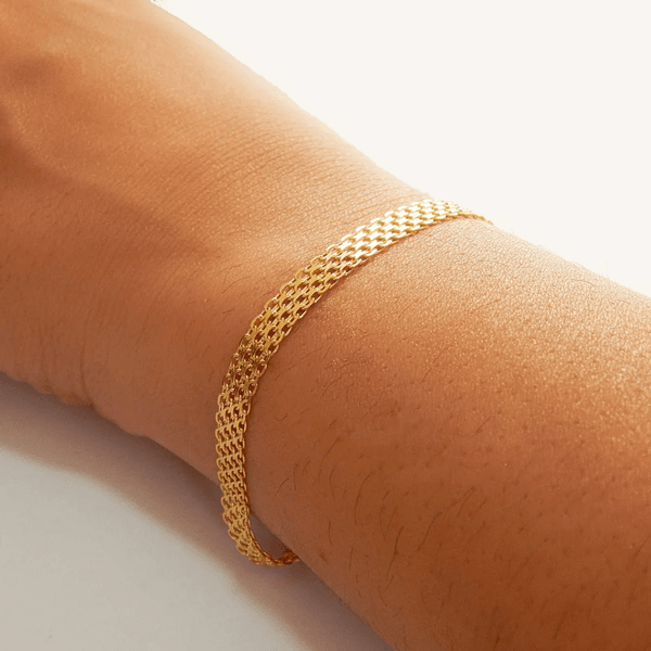Pulseira De Ouro 18k Bismarck De 5,0mm Com 19cm