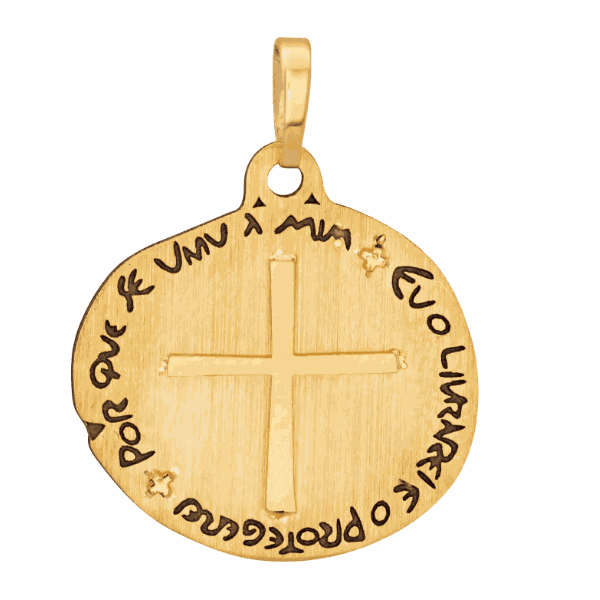 Pingente De Ouro 18k Cruz Oração