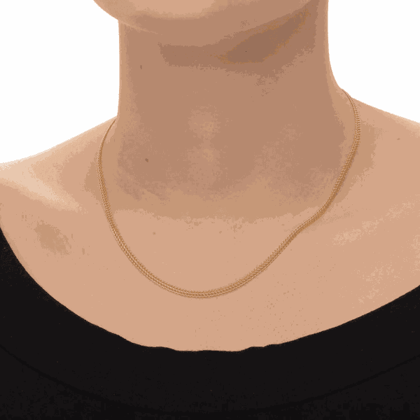 Corrente De Ouro 18k Lacraia De 3,7mm Com 45cm