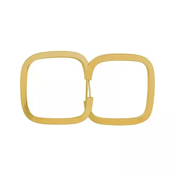 Brinco De Ouro 18k Argola Quadrada plus G
