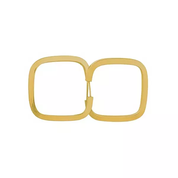 Brinco De Ouro 18k Argola Quadrada plus M