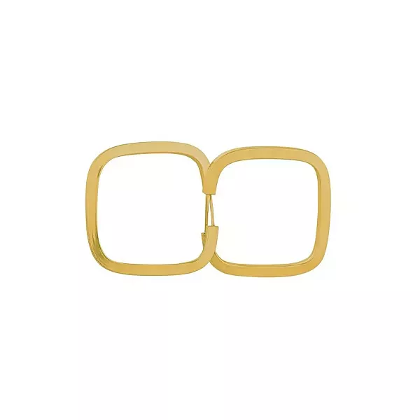 Brinco De Ouro 18k Argola Quadrada plus P