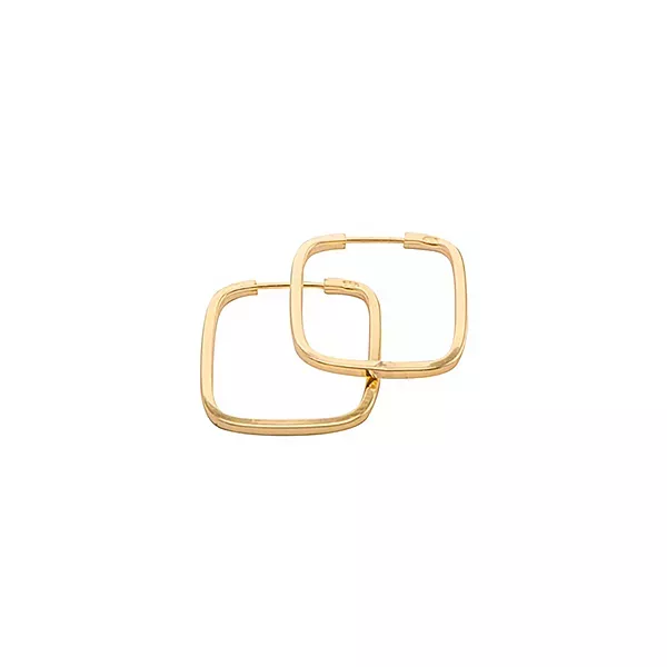 Brinco Infantil De Ouro 18k Argola Quadrada Plus PP