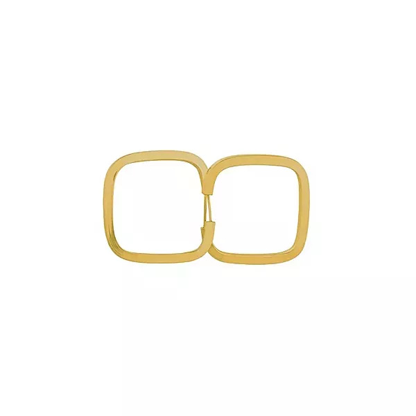 Brinco Infantil De Ouro 18k Argola Quadrada Plus PP