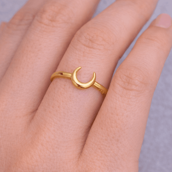 Anel De Ouro 18k Lua